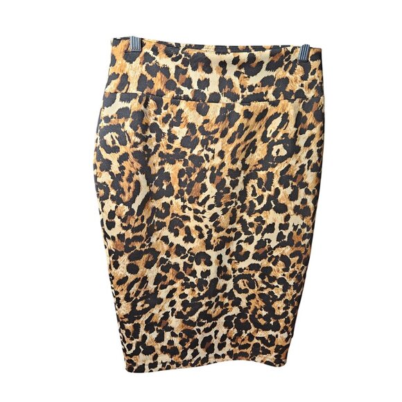 Leopard Print Pencil Skirt With Gold Heart Detail By Thalia Sodi M - Picture 1 of 6
